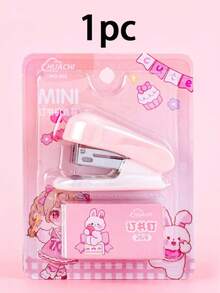 1pc Macaron Cartoon Mini Stapler With Staples, Lightweight And Effortless Body, Metal Binding Firm And Secure, Convenient For Organizing Test Papers, Receipts, Homework, Fresh And Cute Print, Eye-Catching Design, Portable And Easy To Store, Recommended Stationery For Back To School Season, Suitable As Christmas, Halloween, Thanksgiving Gifts For Classmates And Colleagues - Multi-color - View 11
