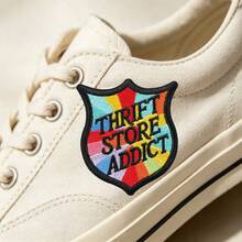 1pc Funny Slogan Badge 'Thrift Store Addict' Embroidered Patch DIY Decoration - A - View 6