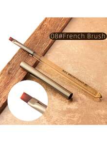 Amber Clear Handle Nail Art Brush Set Professional UV Gel Painting Liner Gradients Brushes Acrylic Manicure Tool With Caps - Ginger - View 15