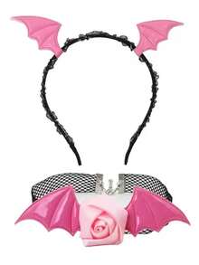 2pcs/Set Halloween Black Bat Headband, Atmospheric Party Costume Accessory, Photo Prop - Multicolor - View 12