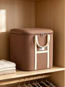 1 Extra Large Capacity Waterproof And Moisture-Proof Fabric Bedding And Clothing Storage Bag, Large Capacity Storage Bag, Dustproof Moving Packing Bag, Suitable For Home Storage Wardrobe Closet Organizer Storage Box, Wardrobe Organization And Storage - Brown - View 4