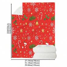 1 buah Selimut Tidur Siang Natal Flanel Modern Lembut & Nyaman dengan Latar Belakang Merah - Pohon Natal, Rusa, Kepingan Salju, Manusia Salju - Selimut Tidur Siang Poliester - Teknologi Pencetakan Digital, Cocok untuk Sofa, Tempat Tidur, Perjalanan, Dekorasi Rumah Kantor - MultiWarna - View 10