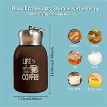 1pc 10oz Stainless Steel Insulated Tumbler, Printed With "Life Is Better With Coffee", Reusable, Suitable As A Gift For Office, Home, Travel, Outdoor Adventure - Multicolor - View 5