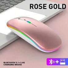 Mouse Nirkabel, Baterai Isi Ulang, Senyap, Desain Ultra Tipis (Penerima Bluetooth dan USB 2.4Ghz) Mouse Komputer Portabel, Cocok untuk Laptop dan Perangkat Apple - MultiWarna - View 11