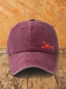 1pc Unisex Lobster Print Adjustable Size Sun Protection Fashion Casual Outdoor Vintage Distressed Washed Baseball Cap Dad Hat Suitable For Daily Wear - Style B - View 19