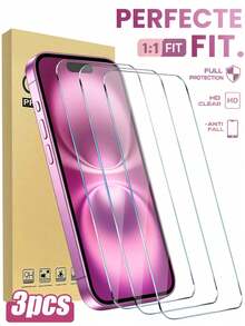 3片裝強化玻璃螢幕保護貼，相容 iPhone 18 Pro Max、18 Pro、17、17 Pro、17 Pro Max、17 Air、16 Pro、16 Pro Max、15、14、13、12、11 Pro Max、X、XS、XR、Mini、7、8 與 14 Plus，亦相容 iPhone 16 與 16 Plus - 無色 - 查看 41