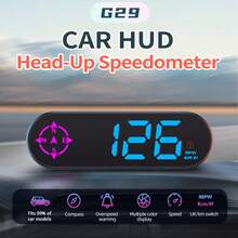 YNF GPS Head-Up Display Car Speedometer, Smart Digital Speedometer With KMH/MPH Switch, Windshield Projection, Real-Time Speed, Driving Direction, Time, Trip Distance, Overspeed Alarm, Multi-Color Display, Plug And Play Type-C USB Universal Car Accessory - G29 - View 2