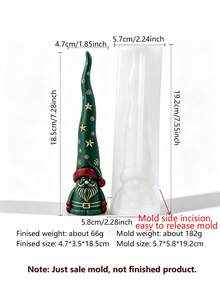 Santa Claus Shaped Long Candle Silicone Mold, Soft Silicone Easy Release, Suitable For Soy Wax, Aromatherapy Plaster, Handmade Soap, Resin DIY - Santa Claus - View 12