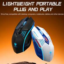 T-WOLF 3-Mode Gaming Mouse, Lightweight, Illuminated, Mechanical, Silent, Wireless, Bluetooth, Office, Home, LED Light Mouse - View 7