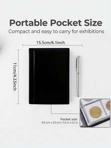 1PC 120 Coin Storage Box, Coin Album, PVC Inner Pages, Coin Storage Album, Suitable For Collectors' Coin Collection Albums, Coin Storage Boxes, Coin Organizing Supplies, Suitable For Coins, Quarter Dollars, Badges, Stamps - Album - View 3