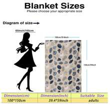 1pc Neutral Beige Base Blue Pumpkin Maple Leaf Throw Blanket, Thanksgiving Autumn Home Decor Nap Flannel Fleece Blanket - Multicolor - View 9