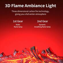 Hailicare Desktop Space Heater, PTC Ceramic Fast Heating, 2-Speed Fan, 4-Timer Settings, 2-Mode Ambient Light, Portable Fireplace Atmosphere Heater For RV, Home, Office, Christmas Gift - US A Type Plug(110-127V) - View 6