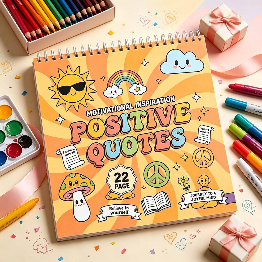 1 Pc Positive Quotes Spiral Coloring Book, Comfortable And Natural Adult Coloring Book, Blood And Easy Coloring Book For Adults, Intricate Patterns To Help Reduce Stress And Relax, 22 Single-Sided Pages, Perfect For Birthday And Holiday Gifts - Single Piece - View 1