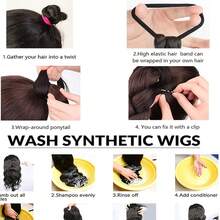 2pcs/Pack Colorful Beaded Woven Hair Ties Hair Accessories Ponytail Hair Bands High Elasticity Hair Ropes Ponytail Hair Decoration - Multicolor - View 7