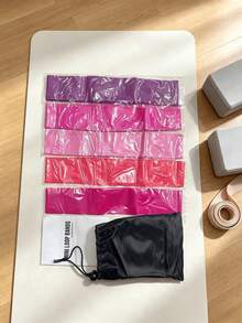 5件組瑜伽阻力帶（含彈力環）－多色健身帶，適用於深蹲、重量訓練、伸展及全身訓練，健身房與瑜伽教室必備（適合初學者與進階使用者） - 彩色 - 查看 9