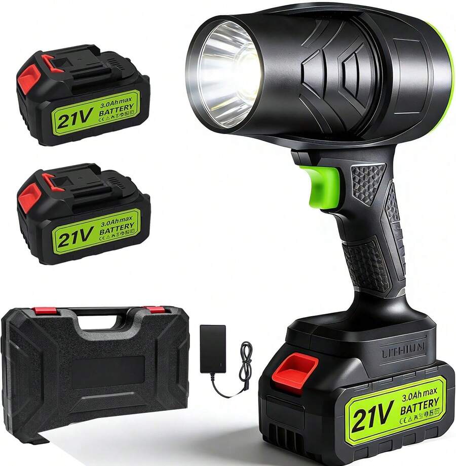 Soplador de hojas inalámbrico portátil, con una velocidad de hasta 600,000 RPM, viene con 2 baterías de 3.0Ah y un cargador. - 1 - Ver 1