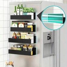 2 Buah Rak Penyimpanan Magnetik Logam, Rak Penyimpanan Gantung Pintu Kulkas/Rak Bumbu, Rak Penyimpanan Magnetik Mesin Cuci, Rak Penyimpanan Dinding Tanpa Bor, Aksesoris Dapur Kamar Mandi, Rak Penyimpanan Praktis untuk Pengorganisasian Rumah - MultiWarna - View 4