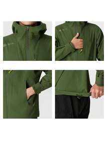 Skechers Men's Sports Jacket Woven Hooded Outdoor Casual Jacket L323M127-00QV - Chive Green - View 9