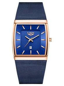 Foxbox LIGE Men's Fashion Luxury High-End Brand Watch, Stainless Steel Band Quartz Watch, Waterproof, Daily Wear, Luminous Dial, Men's Watch - Silver - View 15