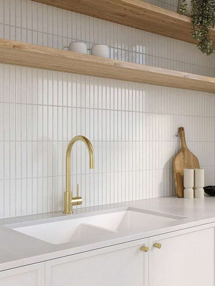 10/20/40pcs Thickened Straight Line Mosaic Self-Adhesive Splash Guard, Thick Texture With Excellent Resilience, Minimalist 3D Straight Line Pattern, Peel And Stick Without Cement, Excellent Waterproof And Moisture-Proof Performance, Suitable For Kitchen Stove, Bathroom Wall Areas, Acting As Kitchen And Bathroom Splash Guard Tiles For Home Space Decoration And Renovation, Old House Remodeling, Rental Home Arrangement, Firm Adhesion And Not Easy To Fall Off. Not 3D Tiles
