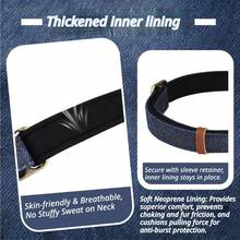Set Kalung dan Tali Anjing Paduan Logam Tahan Lama Gaya Denim 2 Buah | Gesper Tahan Tarik yang Kuat. Lapisan Neoprene yang Nyaman Melindungi Bulu; Pegangan Lebar Tidak Menyebabkan Gesekan. Dapat Disesuaikan untuk Anjing Kecil hingga Sedang. Cocok untuk Penggunaan di Dalam dan Luar Ruangan. - Biru - View 10