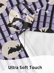 1pc Halloween Flannel Blanket, Single-Sided Print, Soft And Lightweight, Cartoon Pattern, Comfortable And Easy To Care, Multi-Purpose Blanket, Suitable For Bedroom, Sofa, Study And Dorm, Room Decor, Halloween Decor, Ideal Halloween Gift, Perfect Birthday Gift - Multicolor - View 5