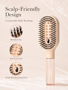 2-In-1 Spray Hair Comb With Built-In Water Tank, Refillable Fine Mist Styling Comb, Soft Flexible Bristles, Suitable For Curly, Wavy And Straight Hair, Moisturizing Styling Comb, Controls Frizz, Smooths Hair, Suitable For Daily And Travel Use - Multicolor - View 2