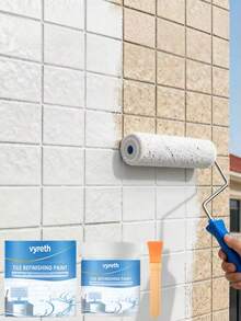 Tile Color Change Paint (White 100G, Black 100G, Gray 100G) Waterproof & Stain-Resistant No-Demolition Renovation, Suitable For Kitchen & Bathroom Wall And Floor Remodeling, Gift For Family And Friends - A - View 4
