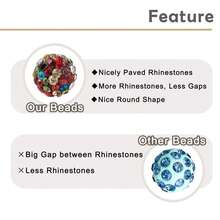 23 10mm Polymer Clay Rhinestone Beads, Sparkling Fancy Diamond Beads, For DIY Products Such As Bracelets, Necklaces, And Keychains. - 23pcs - View 5
