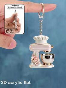2D Flat Baking Machine Pattern Acrylic Pendant, Mom's Keychain, Handbag, Backpack Charm, Cooking Enthusiast Souvenir, Can Be Hung On Backpack, Handbag, Car Keys, Door Keys, Suitable For Dating, Studying, Working, Commuting, Phone Accessories, Wedding Season, Bridesmaid Gift, Bride Gift, Birthday Gift, Halloween Gift, Christmas Gift, Mother's Day Gift, Teacher's Day Gift - Multicolor - View 7