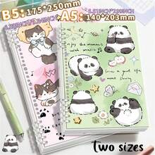 Set 6 Buah, Termasuk 1 Buku Catatan Spiral yang Dapat Dilepas, 5 Pulpen, Desain Hewan Kucing/Anjing/Panda yang Lucu, Menambah Keseruan Waktu Belajar, Praktis untuk Belajar dan Mengatur Materi. - Hewan kecil - View 6