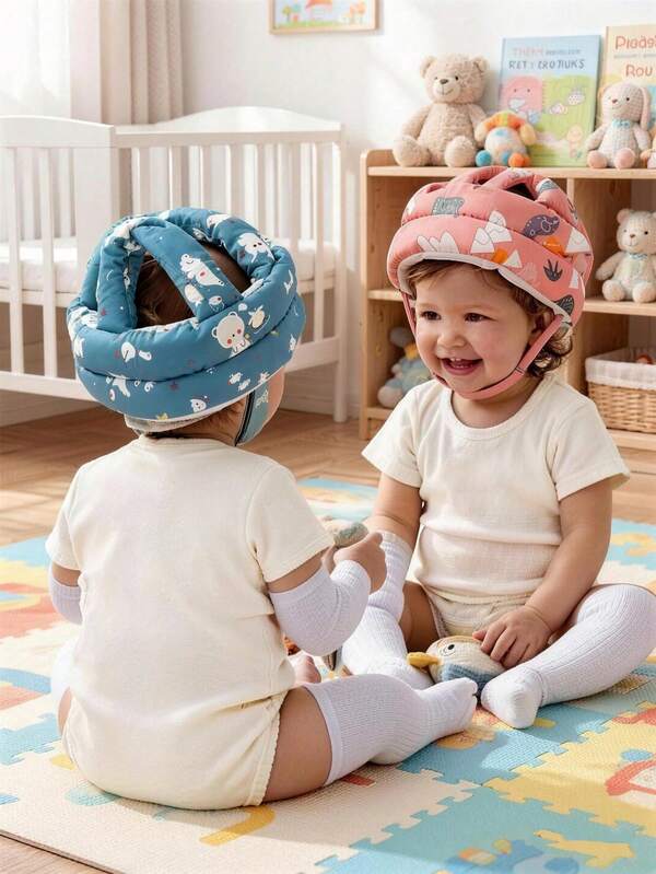 1pc Baby Crawling & Walking Helmet, Soft Baby Head Protection Cover, Adjustable Breathable Sweat-Proof, Suitable For Crawling And Walking Stages