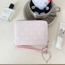 Heart Polka Dot Card Holder, Korean Style Fashion Minimalist Niche Multi-Function Women's Card Wallet Storage Bag - Multicolor - View 11