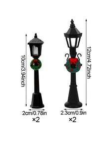 Christmas Mini Street Light Model, Christmas Miniature Landscape Light Village, Suitable For Christmas Decoration, Fairy Garden, Christmas Village Display - Multicolor - View 12