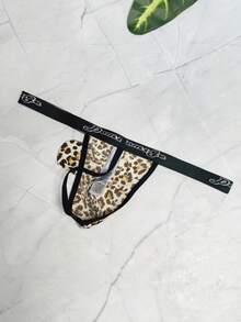 1 buah Celana Dalam Pria Seksi Model Belalai Gajah, Desain Kantung Ganda, Nyaman & Bebas, Thong Seksi - Mocha Brown - View 11