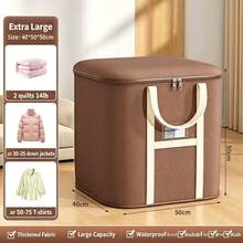 1 Extra Large Capacity Waterproof And Moisture-Proof Fabric Bedding And Clothing Storage Bag, Large Capacity Storage Bag, Dustproof Moving Packing Bag, Suitable For Home Storage Wardrobe Closet Organizer Storage Box, Wardrobe Organization And Storage - Brown - View 9