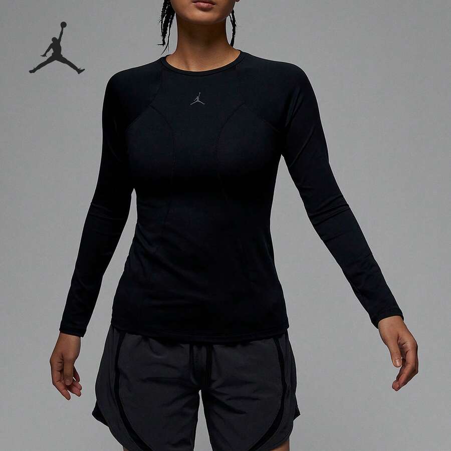 Nike Authentic JORDAN Atasan Rajut Wanita Nyaman Slim Fit Lengan Panjang FN5111-010 - FN5111-010 - View 1