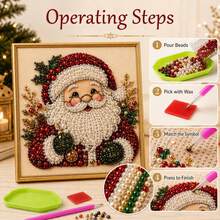 Christmas Pearl Beaded Diamond Painting Kit With Frame, Holiday Wall Decor For Adults, Elegant Home Wall Display, Thoughtful Holiday Gift For Family And Friends, Ideal Christmas Gift For Living Room, Bedroom And Indoor Decoration - A - View 5