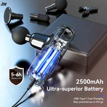 This Mini Massage Gun Features 5 Adjustable Speeds, Is A USB Rechargeable Portable Deep Tissue Impact Muscle Massager, And Is A Lightweight Handheld Electric Body Massager Suitable For Use In Sports, Gyms, And At Home. - Multicolor - View 4