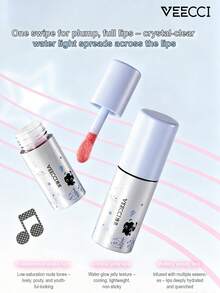 VEECCI Glowing Moisturizing Lip Balm, Long-Lasting Natural Shine, Mirror-Like Glossy Hydration, Watery Highlight Lip Balm, Perfect For Makeup Beginners - #L01 Nude Smoky Pink - View 2