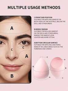 12pcs Multi-Function Makeup Brush Set, Includes Powder Brush, Blush Brush, Foundation Brush, Eyeshadow Brush, Blending Brush, Contour Brush, As Well As Slanted Makeup Sponge, Round Makeup Sponge And White Powder Puff - Pink - View 6