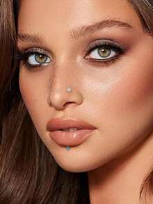 5pcs Fashion Stainless Steel Heart-Shaped Lip Studs For Women, Daily Decorative Use, 18G Lip Piercing Jewelry, Push-In Lip Studs, Cartilage Earrings, Ear Piercing Studs, Labret Piercing Jewelry - Multicolor - View 4