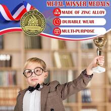Honor Roll Award Medals With Neck Ribbons 2'' Bronze Metal 3D Trophy Prize Gift For Reading Succeed Participation Graduation Scholastic - 12 - View 6