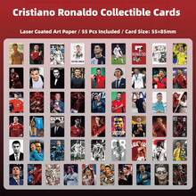 55Pcs FIFA Football Star Collectible Cards, Laser Art Paper Material, Character Postcard Cards, Sports Style, Planner Storage Niche Peripheral Collection Cards - Multicolor - View 1