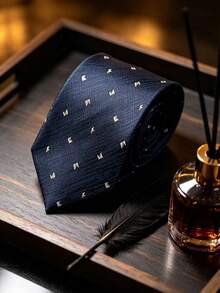 1pc Fashionable High-End Tie Suitable For Business Travel, Casual, Dinner, Wedding - Black - View 4
