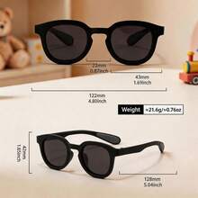 1 Pair Kids Square Rounded Frame Glasses With Double Rivets And Non-Slip Nose Pads, Sweet Decorative Eyewear For Outings, Daily Wear, Street Photography And Check-In - Multicolor - View 9