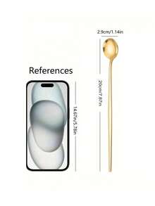 1/2/4/8/16pcs Stainless Steel Ice Scoop Cocktail Spoon Long Handle Stirring Spoon Suitable For Home Kitchen Restaurant Hotel - Gold - View 2