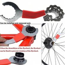 Set Alat Rantai Sepeda, Kunci Pas Khusus untuk Membongkar Freewheel Kaset, Termasuk Kunci Rantai dan Freewheel serta Crankset yang Dapat Dilepas. - MultiWarna - View 7