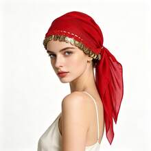 1pc Belly Dance Coin Headscarf, Dance Performance Accessory, Hat (Randomly Shipped Outer Packaging) Random Color - Multicolor - View 6