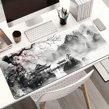 1 Extra-Large Japanese-Style Art & Landscape Gaming Mouse Pad – Ergonomic Design, Non-Slip Rubber Base, Suitable For PCs And Tablets, Durable Smooth Surface | Art Mouse Pad | Durable Mouse Pad, Large Mouse Pad - Mouse Pad - View 4